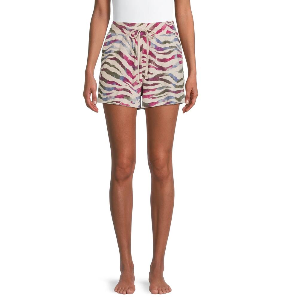 SECRET TREASURES • Colorful Zebra Animal Print Cotton Sleep Shorts